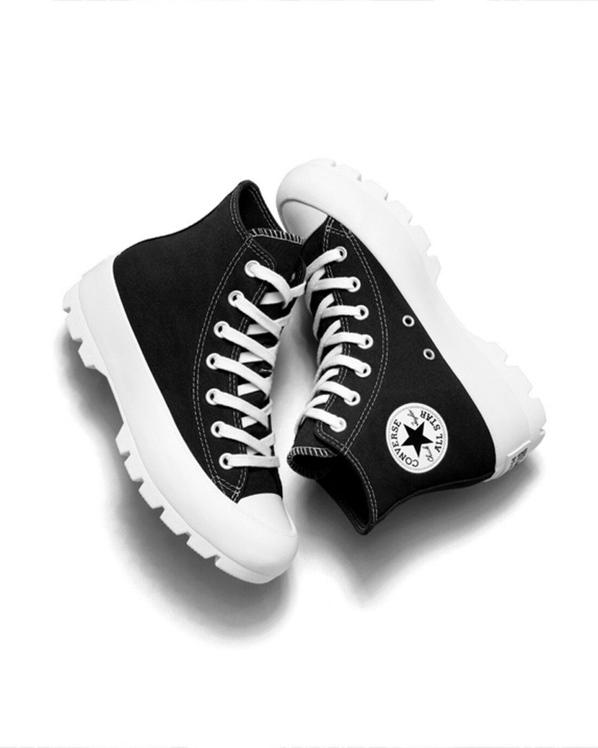 Tenisi Inalti Dama Converse Chuck Taylor All Star Lugged Negrii Albi Negrii | RO IOHFE913